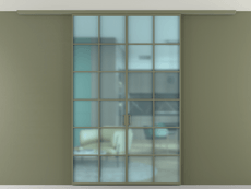 Перегородка Formato вдоль стены на потолок 2 створки